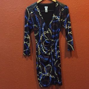 Cache wrap around dress